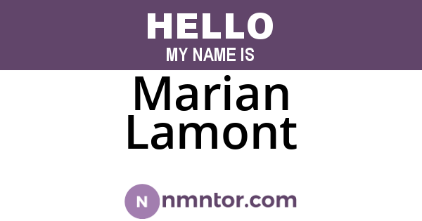 Marian Lamont