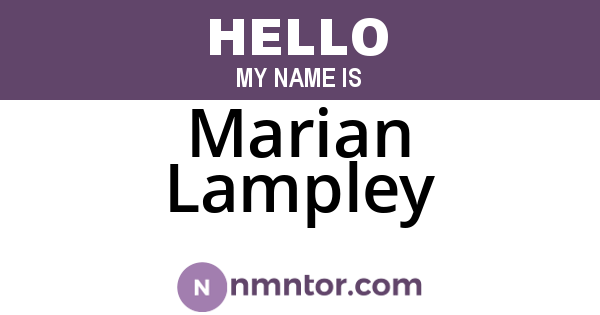 Marian Lampley