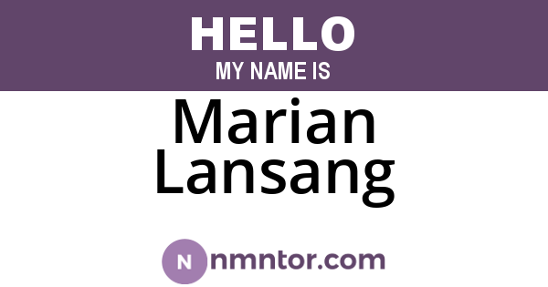 Marian Lansang