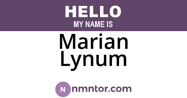 Marian Lynum