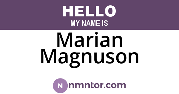 Marian Magnuson