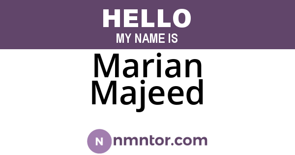 Marian Majeed