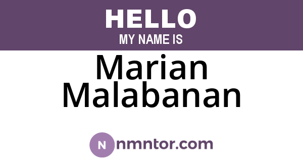 Marian Malabanan