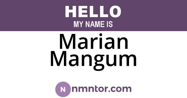 Marian Mangum