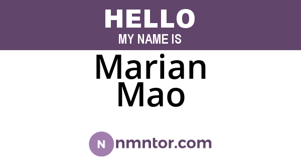 Marian Mao