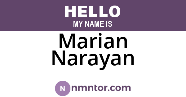 Marian Narayan
