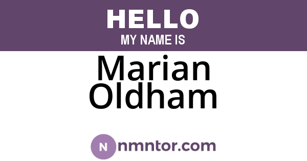 Marian Oldham