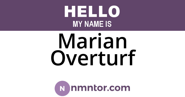Marian Overturf
