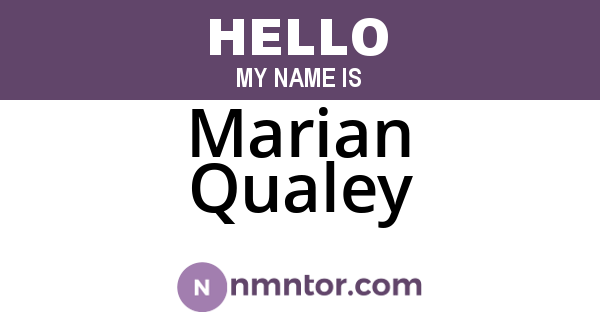 Marian Qualey