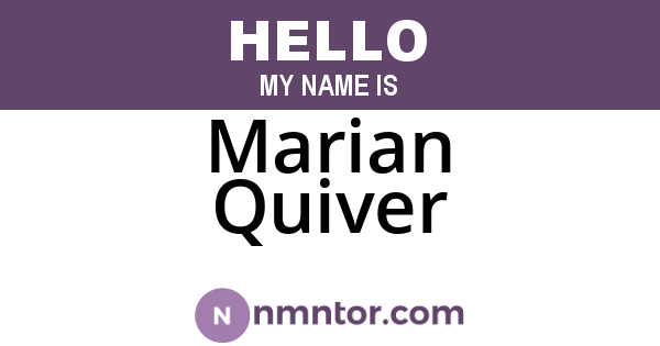 Marian Quiver