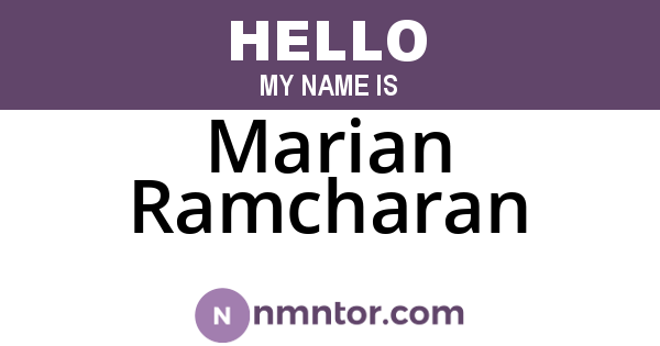 Marian Ramcharan