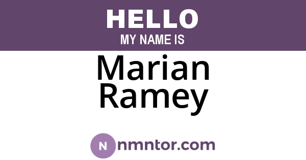Marian Ramey