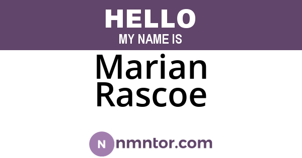 Marian Rascoe
