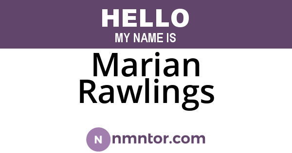 Marian Rawlings