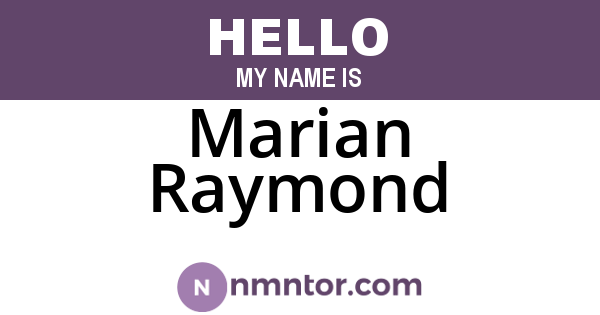 Marian Raymond