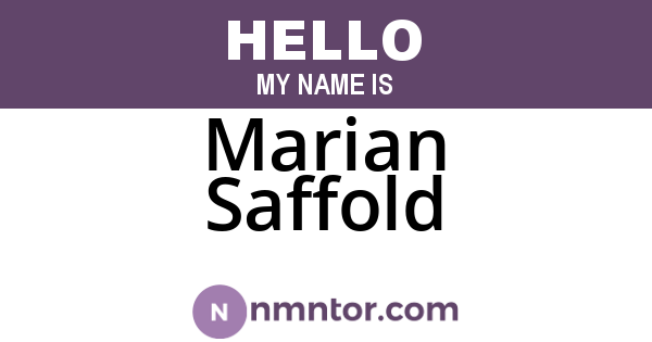 Marian Saffold