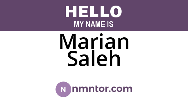 Marian Saleh
