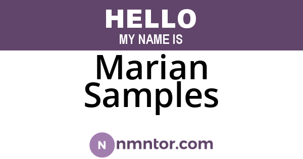 Marian Samples