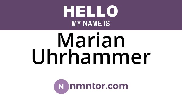 Marian Uhrhammer