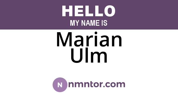 Marian Ulm