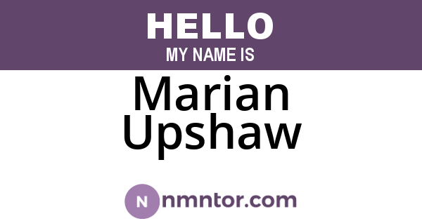 Marian Upshaw