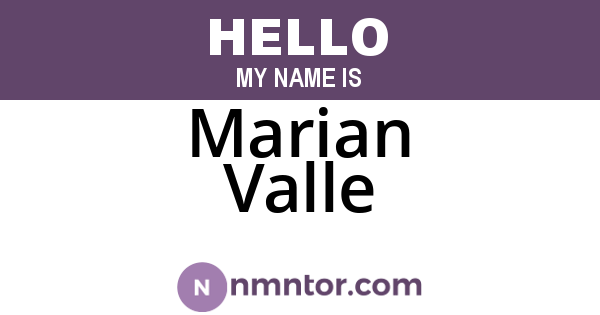 Marian Valle