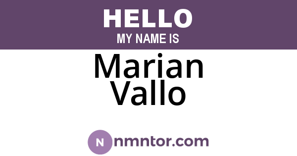 Marian Vallo