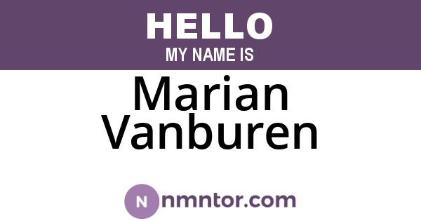 Marian Vanburen