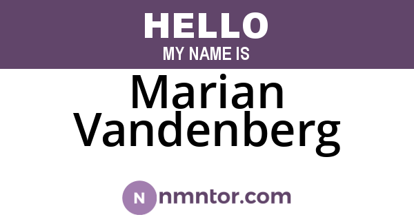 Marian Vandenberg