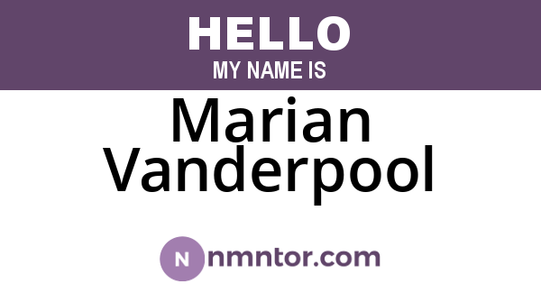 Marian Vanderpool