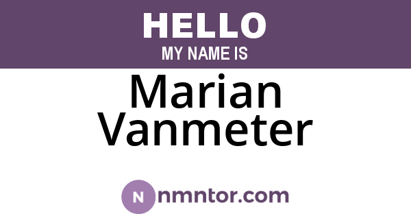 Marian Vanmeter