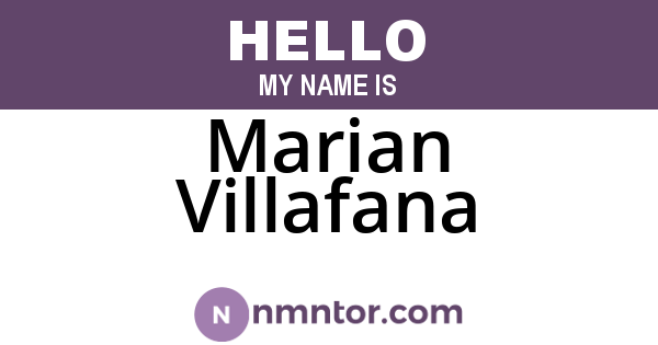 Marian Villafana
