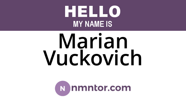 Marian Vuckovich