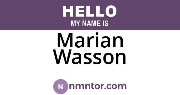 Marian Wasson