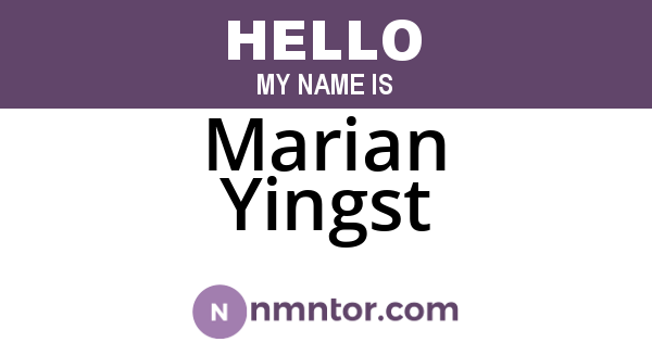 Marian Yingst
