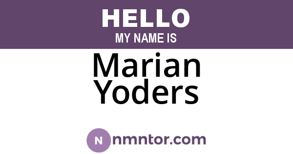Marian Yoders