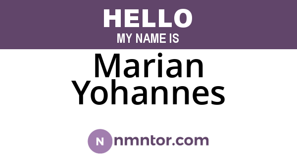 Marian Yohannes