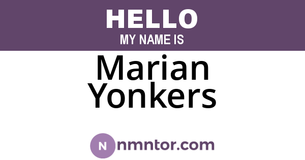 Marian Yonkers