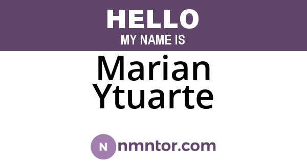 Marian Ytuarte