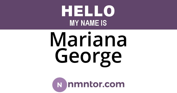Mariana George