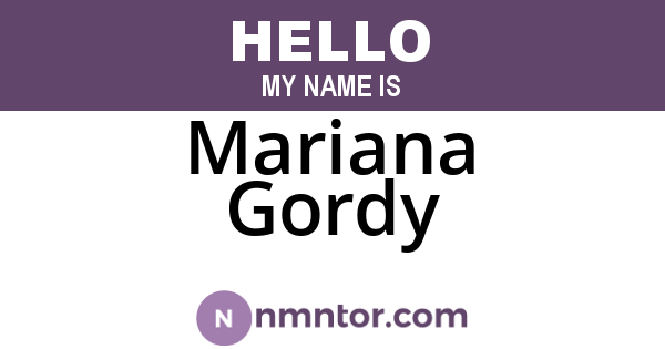 Mariana Gordy