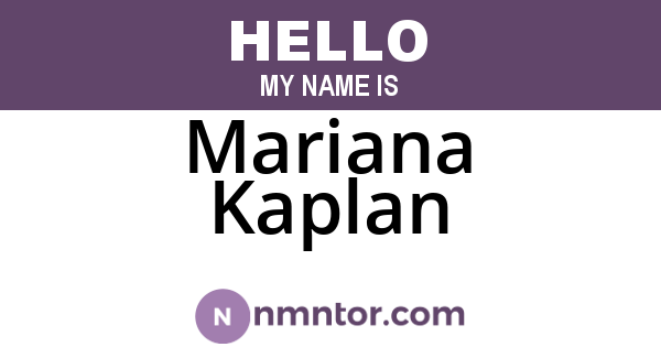 Mariana Kaplan