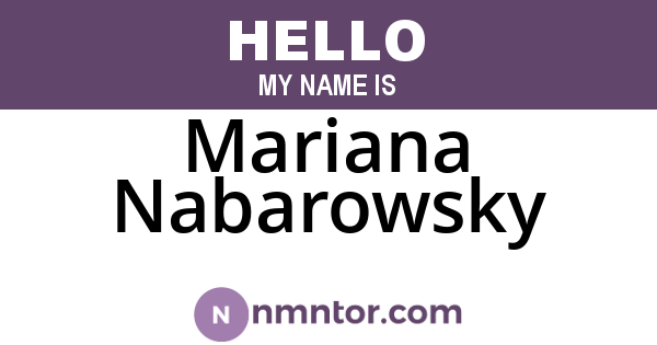 Mariana Nabarowsky