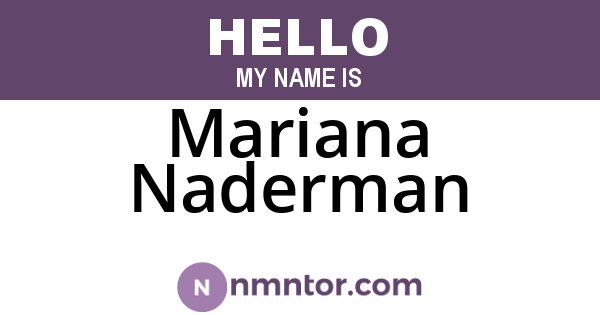 Mariana Naderman
