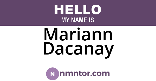 Mariann Dacanay