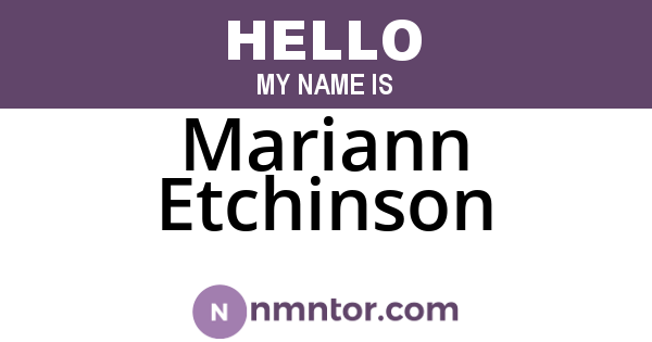 Mariann Etchinson