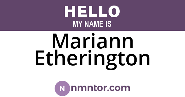 Mariann Etherington