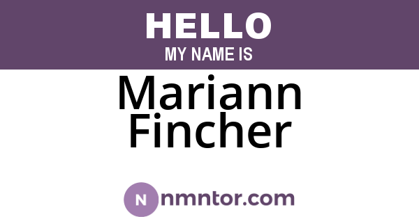Mariann Fincher
