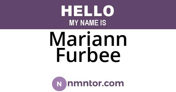Mariann Furbee