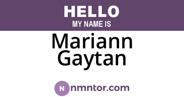 Mariann Gaytan